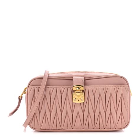 MIU MIU Nappa Matelasse Crossbody Bag Orchidea